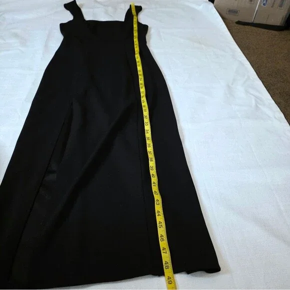 Show Me Your Mumu Black Bodycon Midi Dress Cocktail Sexy Side Slit Size Medium - Picture 4 of 10